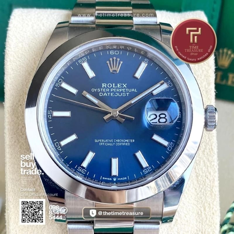 Rolex 126300 Datejust 41 Blue Dial Oyster Steel
