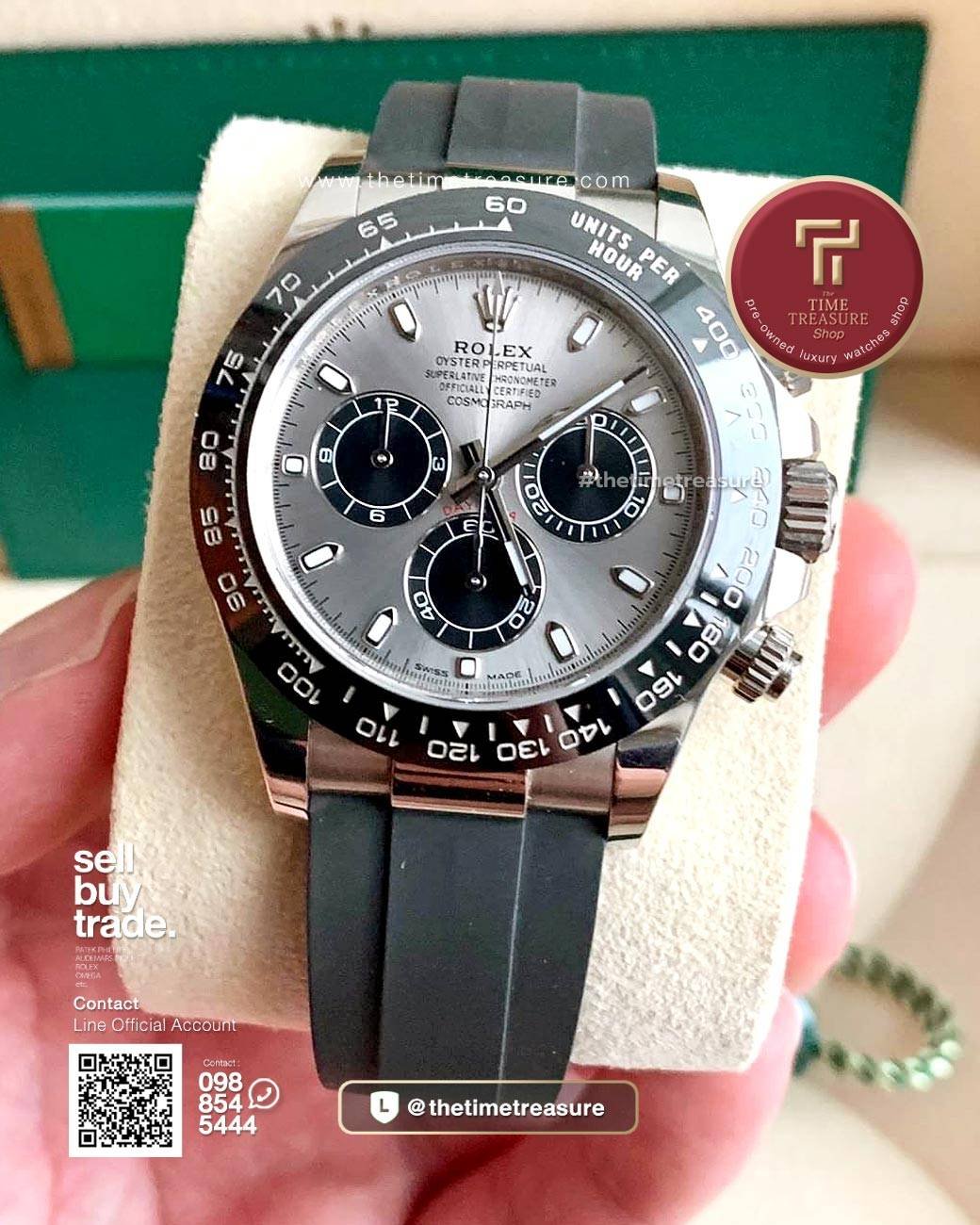 Rolex Daytona 116519LN White Gold Silver Panda Dial