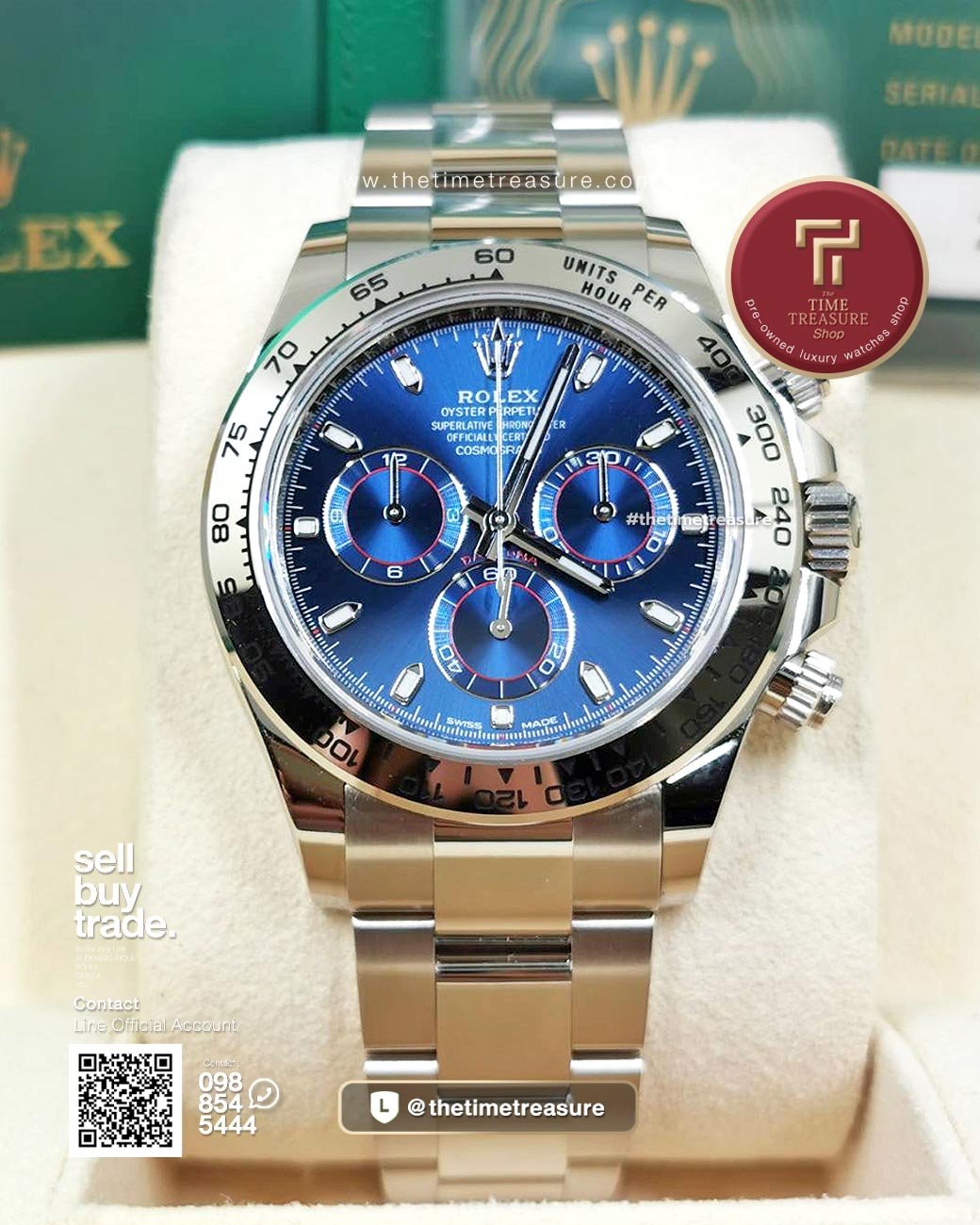 Rolex Daytona 116509 Full White Gold Blue Dial