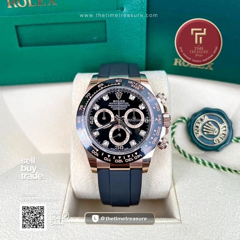 Rolex Daytona 116515LN Everose Gold Black Diamond Dial