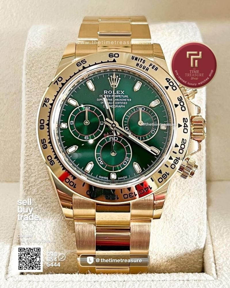Rolex Daytona 116508 Full Yellow Gold Green Dial (LOKI)