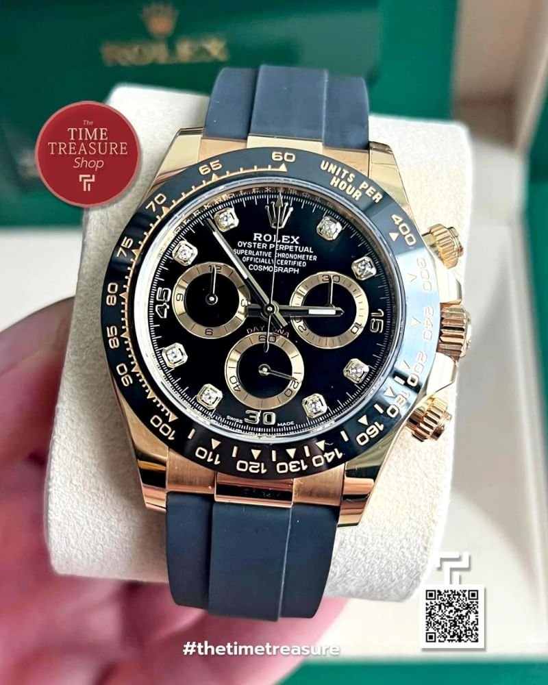 Rolex Daytona 116518LN Yellow Gold Diamond Black Dial