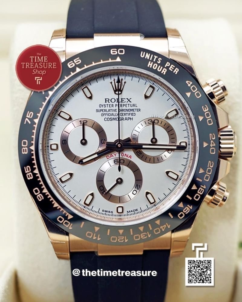 Rolex Daytona 116515LN Rose Gold Ivory Dial Oyster flex