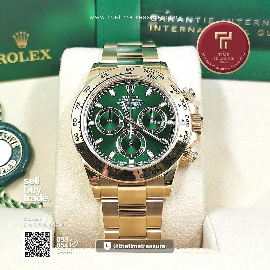 Rolex Daytona 116508 Full Yellow Gold Green Dial (LOKI)