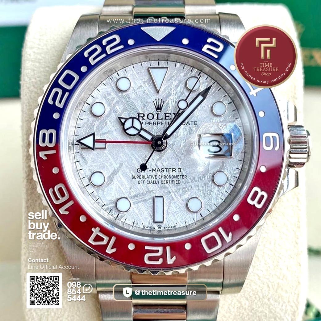 Rolex 126719BLRO GMT-Master II Pepsi Full White Gold Meteorite Dial
