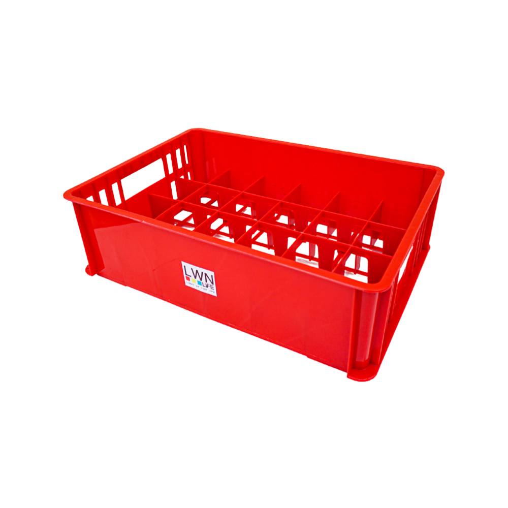 Stackable 24-Compartment Plastic Glass Rack (10 oz)