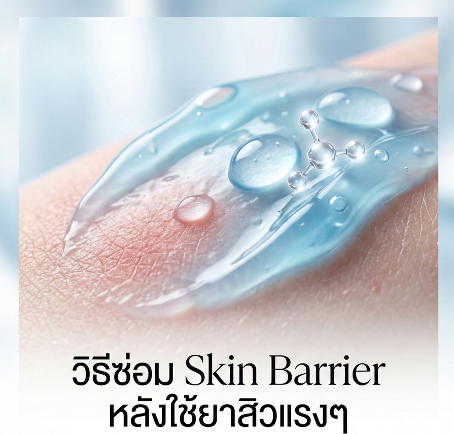 รักษาสิวจนหน้าพัง? วิธีซ่อม Skin Barrier หลังใช้ยาสิวแรงๆ ให้ผิวกลับมาอิ่มน้ำ ไม่ลอก ไม่แดง