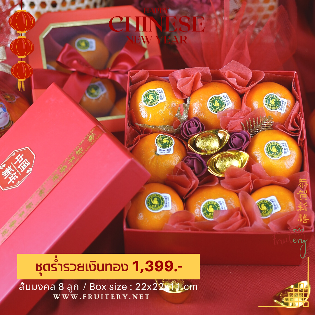 CNY-04  : ชุดร่ำรวยเงินทอง (กล่องสีแดง/ทอง/เงิน)