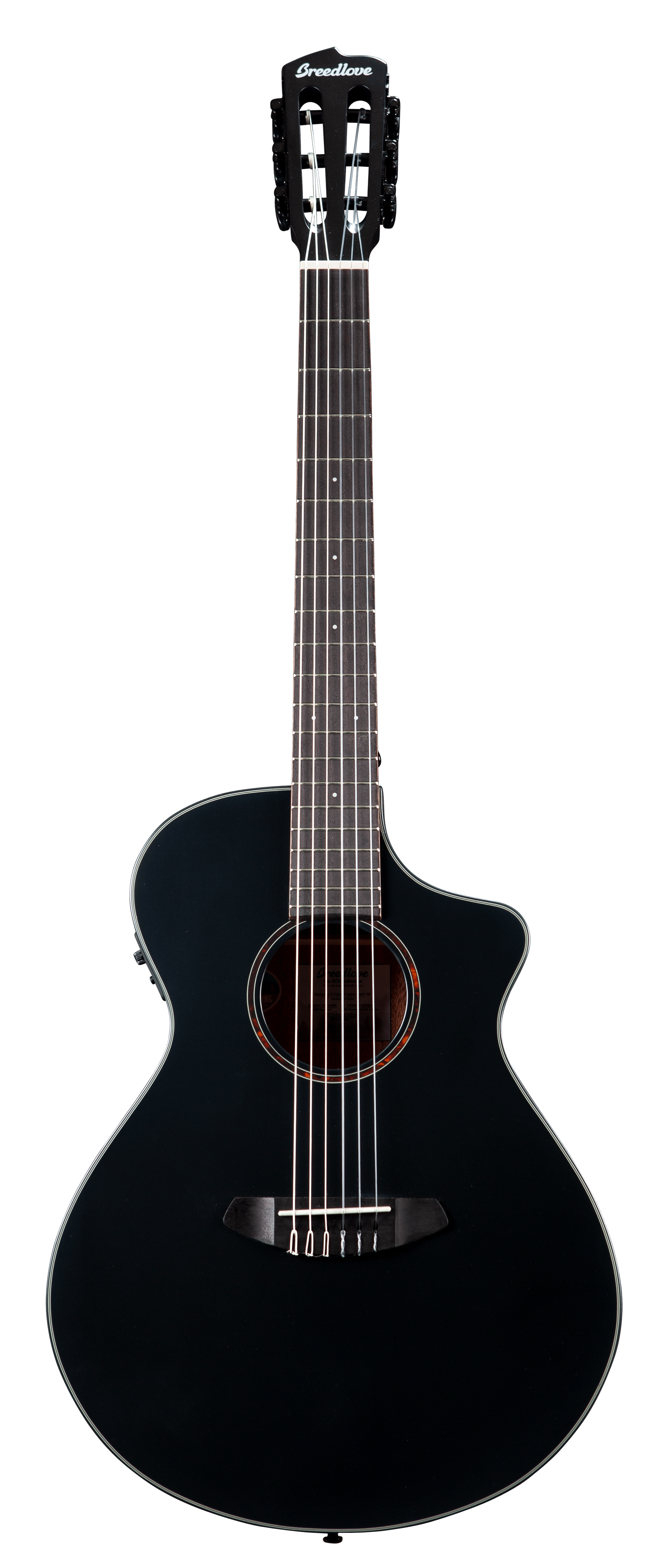 Breedlove Discovery S Concert Satin Black Nylon CE Red Cedar-African mahogany