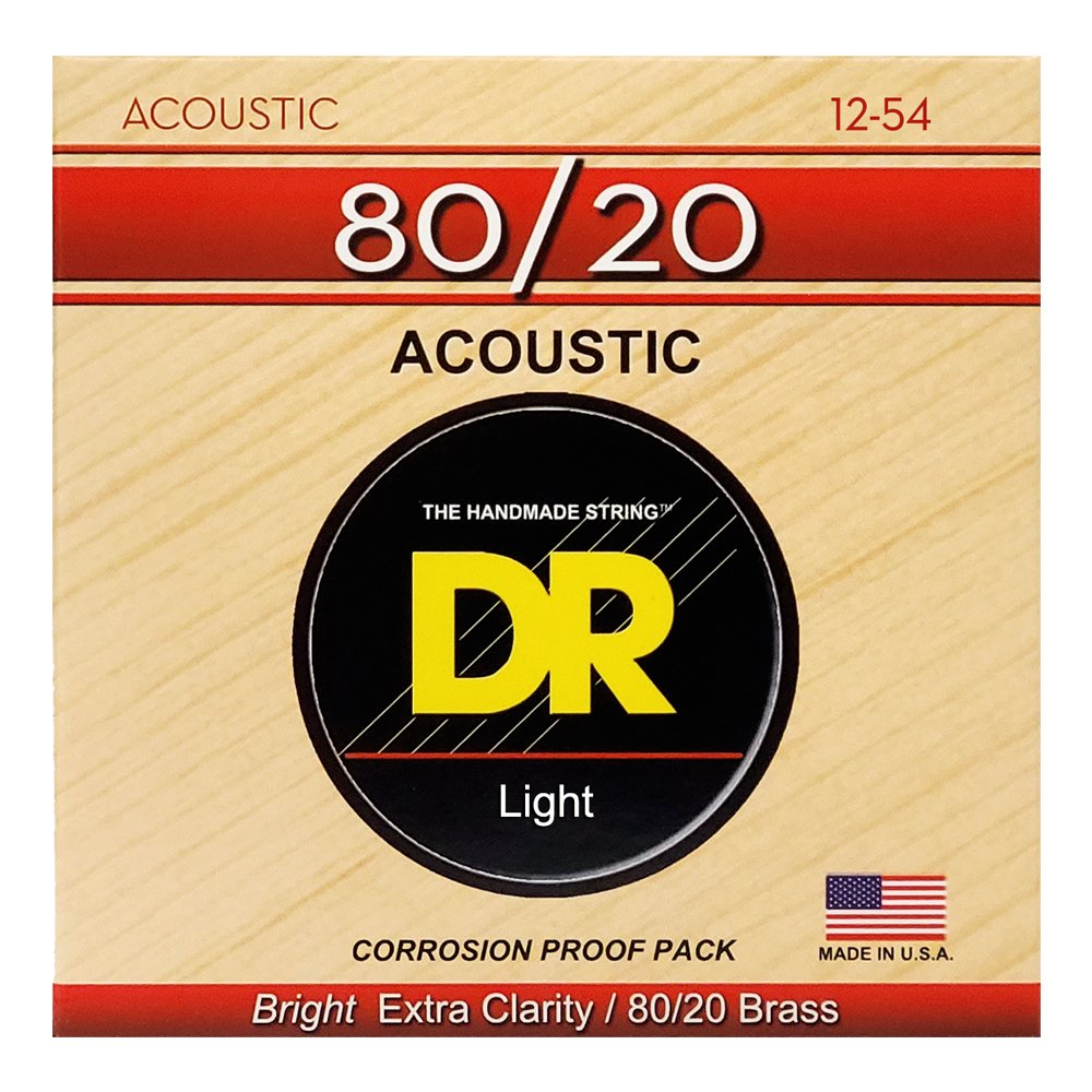 DR Strings Hi-Beam 80/20 Acoustic Guitar Strings - .012-.054 Light