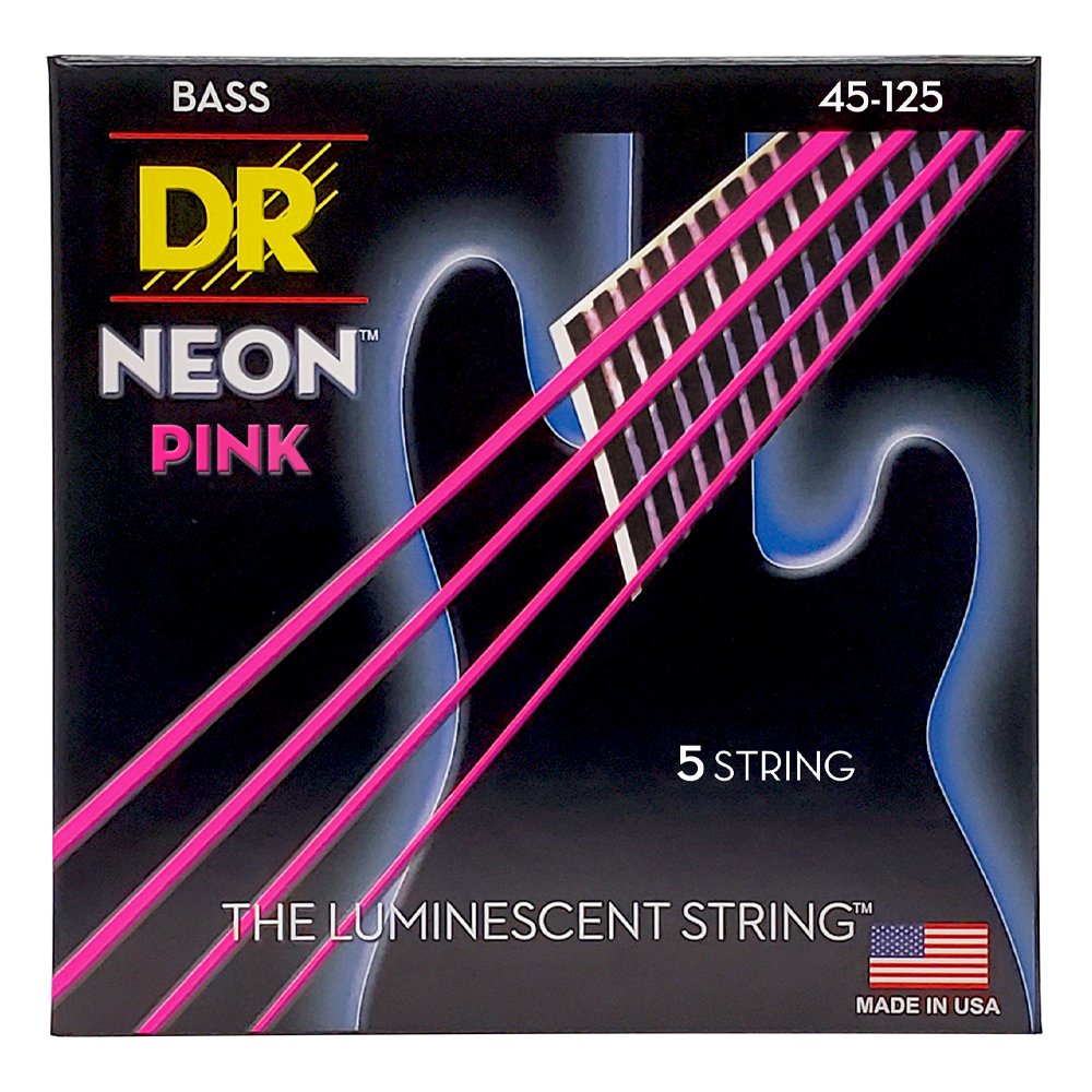 DR Strings Hi-Def Neon Multi-Color K3 Coated Bass Guitar Strings