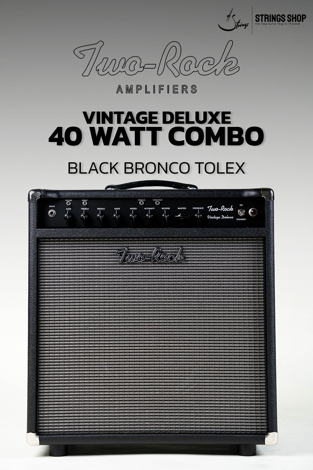 Two-Rock Vintage Deluxe 40 Watt Combo Black Bronco Vintage Silver Grill