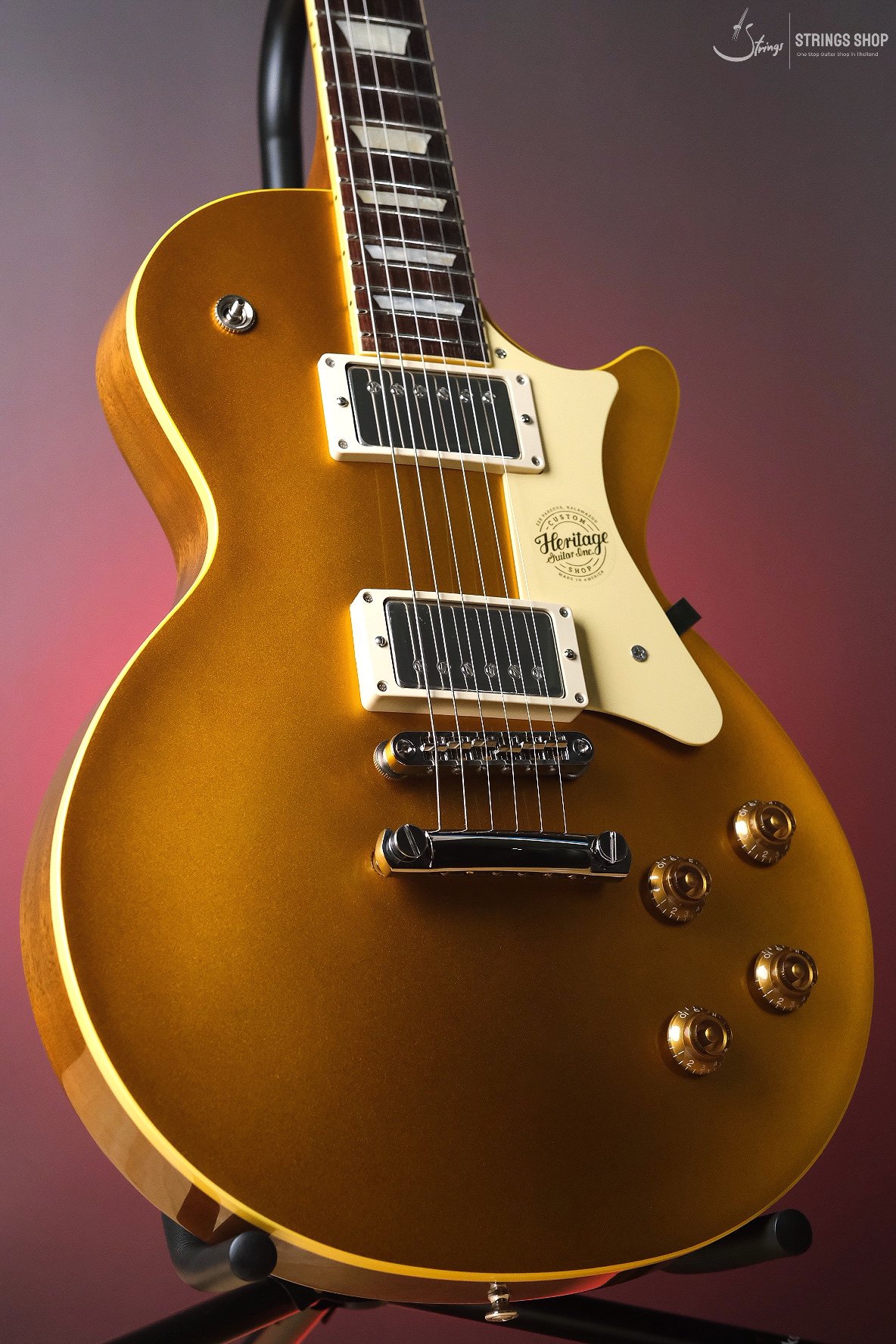 Heritage Custom Shop Core Collection H-150 Electric Guitar with Case, Gold Top, Plain Top