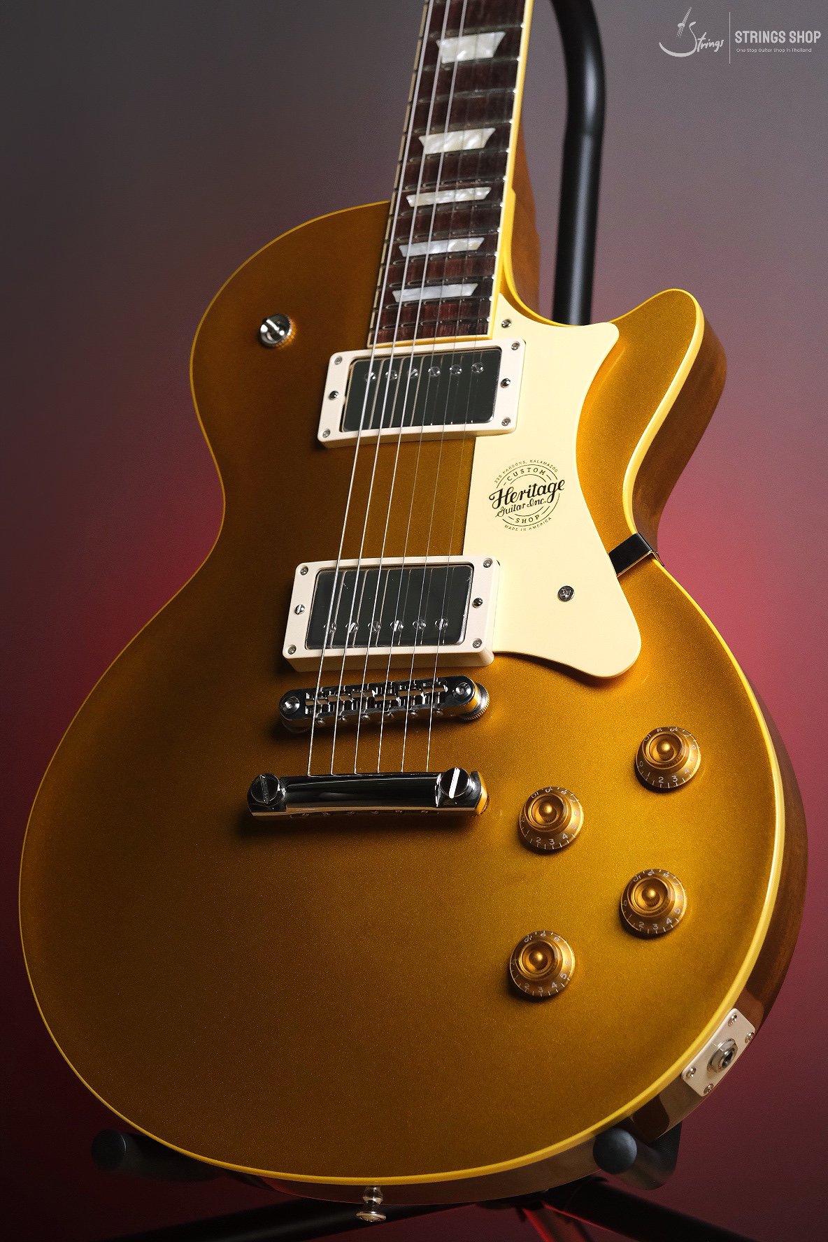 Heritage Custom Shop Core Collection H-150 Electric Guitar with Case, Gold Top, Plain Top