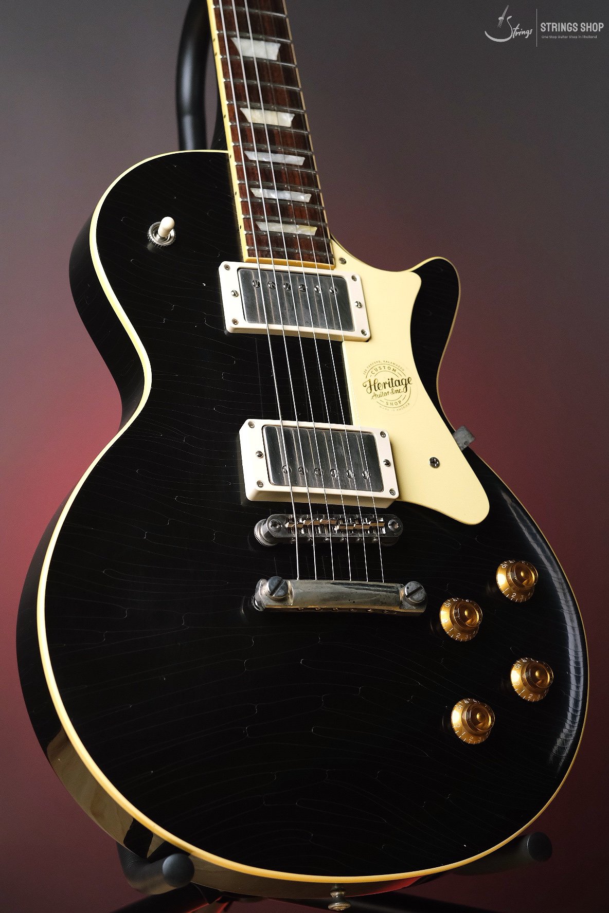 Heritage Custom Shop Core Collection H-150 Electric Guitar with Case, Ebony, Artisan Aged