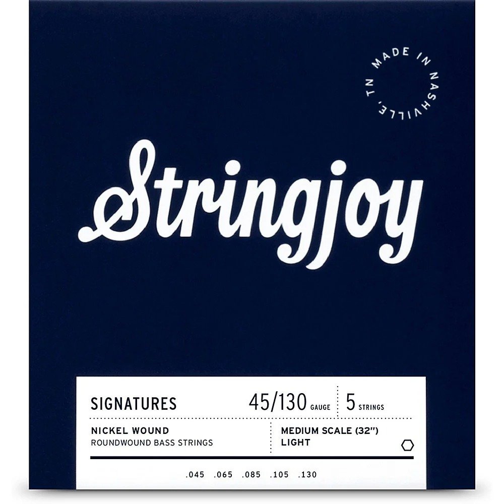 Stringjoy Signatures (45-130) 5 Medium  Scale Light Nickel Wound Bass Guitar Strings