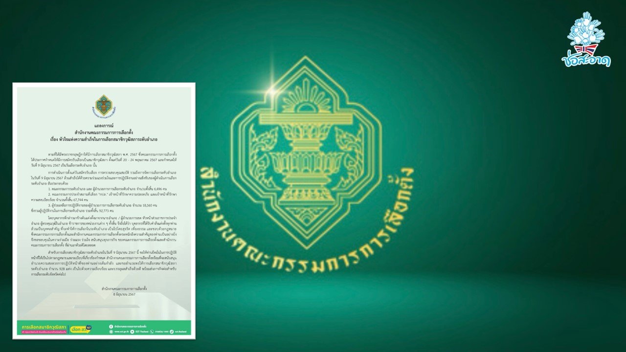 กกต.ออกแถลงการณ์ ยกย่องเจ้าหน้าที่-บุคลากร ชูเป็นหัวใจความสำเร็จเลือกสมาชิกวุฒิสภาระดับอำเภอ กกต.ออกแถลงการณ์ ยกย่องเจ้าหน้าที่-บุคลากร ชูเป็นหัวใจความสำเร็จเลือกสมาชิกวุฒิสภาระดับอำเภอ