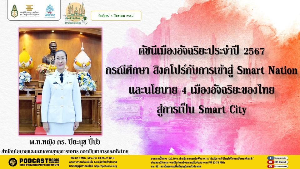 รายการ "มุ่งสู่ประชาธิปไตยไปกับสถาบันพระปกเกล้า" วันจันทร์ที่ 5 สิงหาคม 2567 เวลา 20.10-21.00 น.