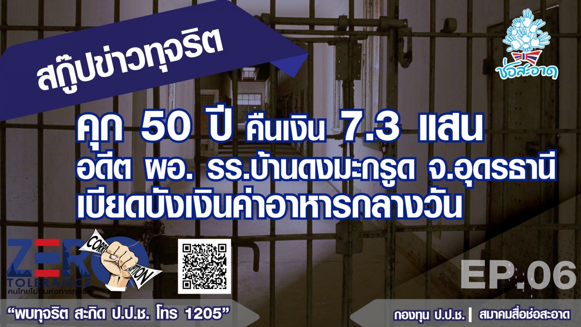 คุก 50 ปี คืนเงิน 7.3 แสน อดีตผอ.รร.บ้านดงมะกรูด จังหวัดอุดรธานี เบียดบังเงินค่าอาหารกลางวัน