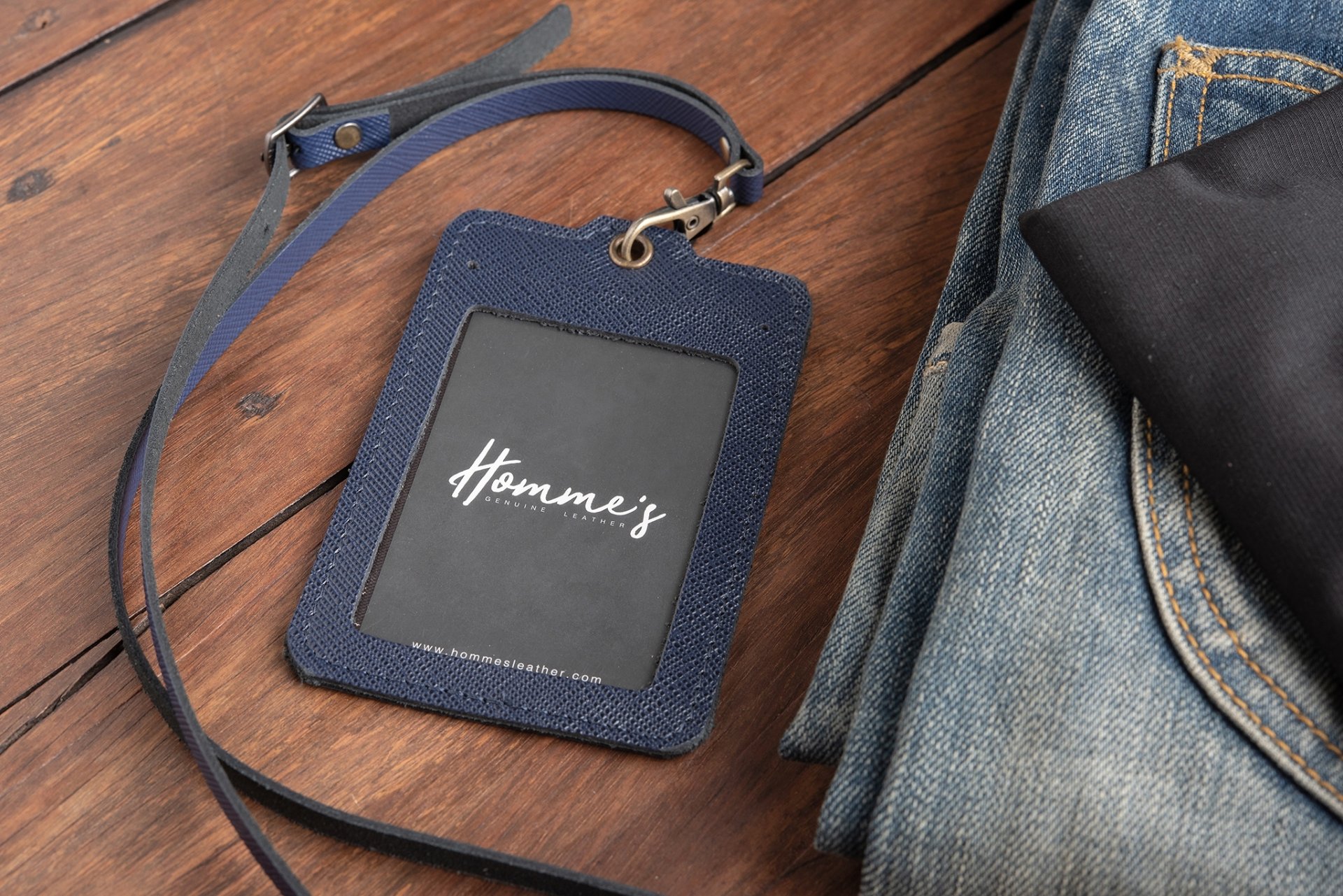 Homme's card strap- Navy Blue