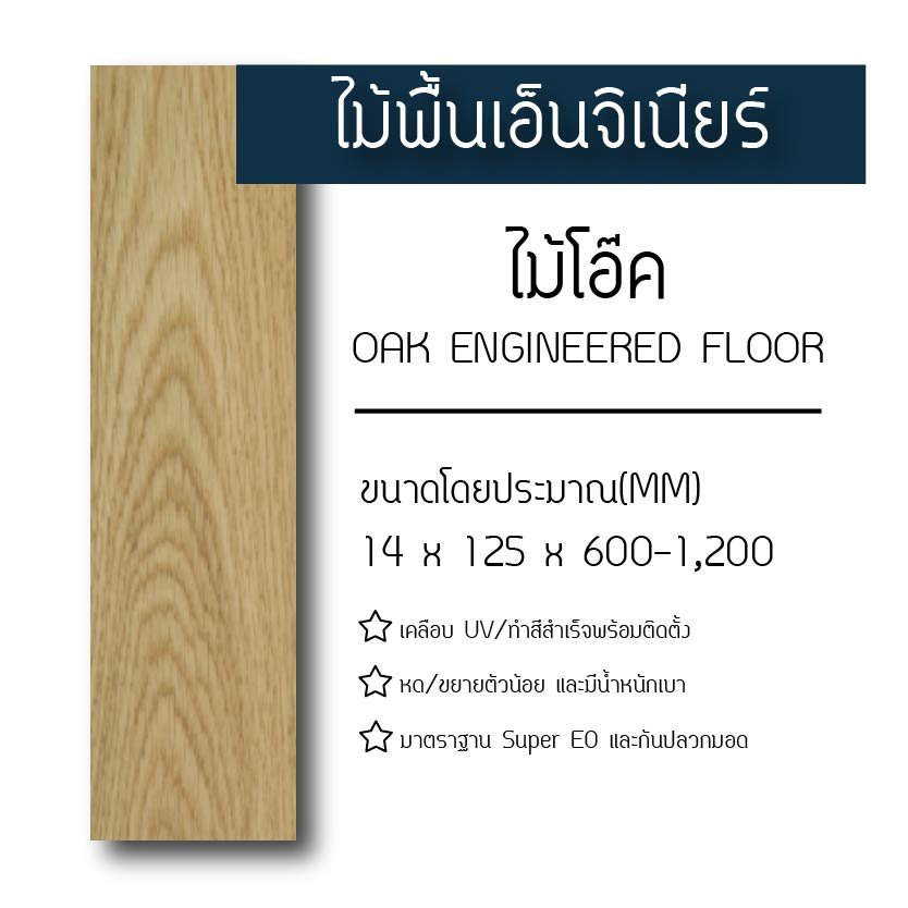 ไม้พื้นเอ็นจิเนียร์ ไม้โอ๊ค (Oak Engineered Floor)
