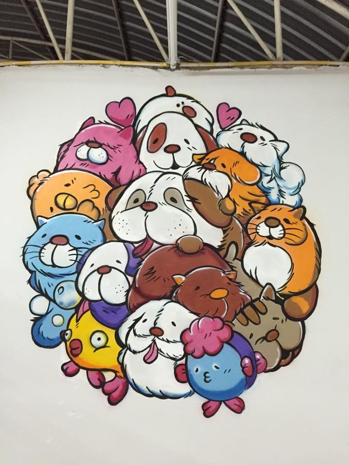 "Barom 77 Pet Shop" Wall Painting "Barom 77 Pet Shop" Wall Painting