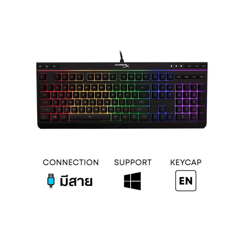 HYPERX KEYBOARD ALLOY CORE RGB Membrane Gaming Keyboard Quiet Silent ...