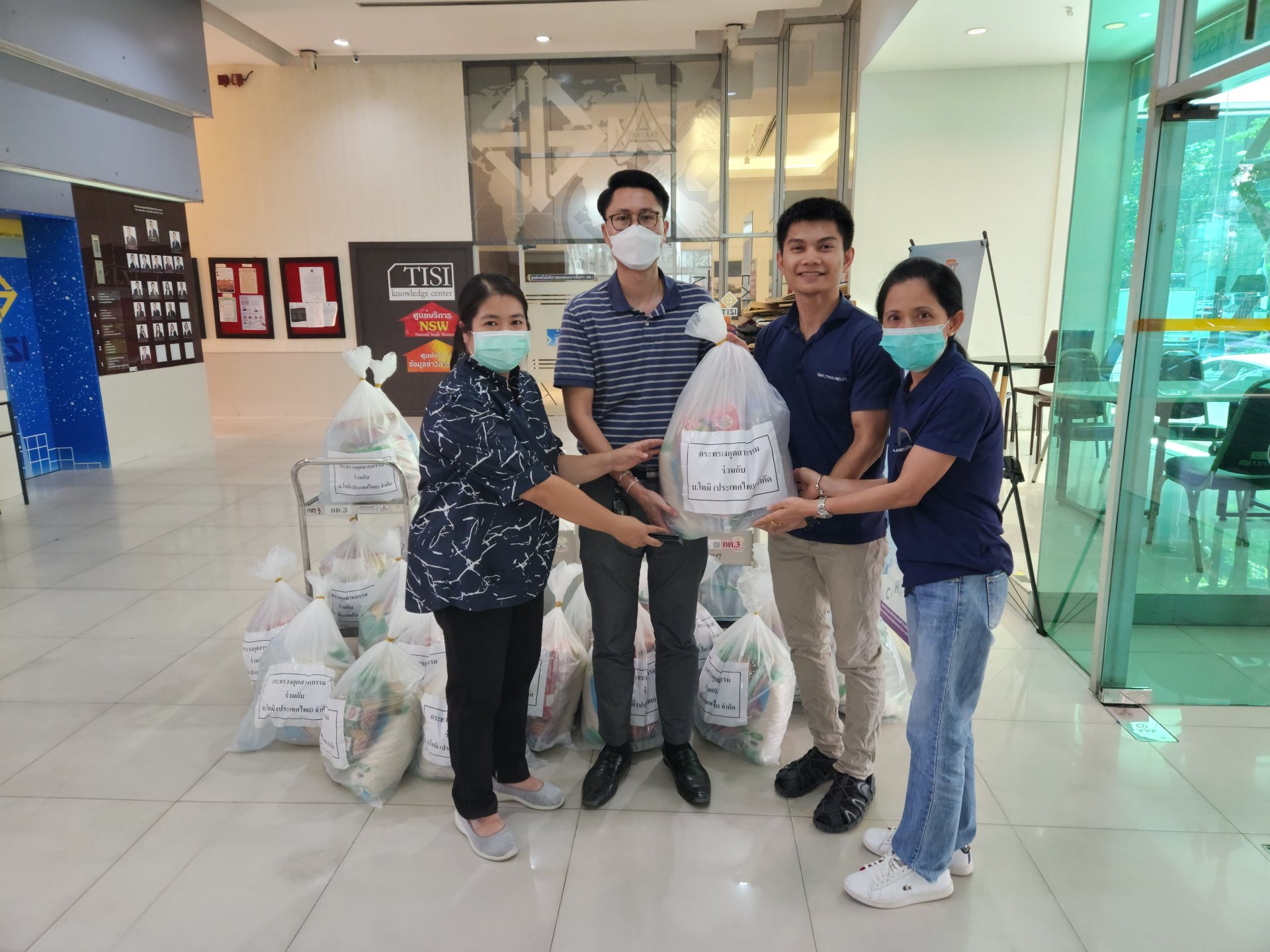 Survival bags donation for flood victims