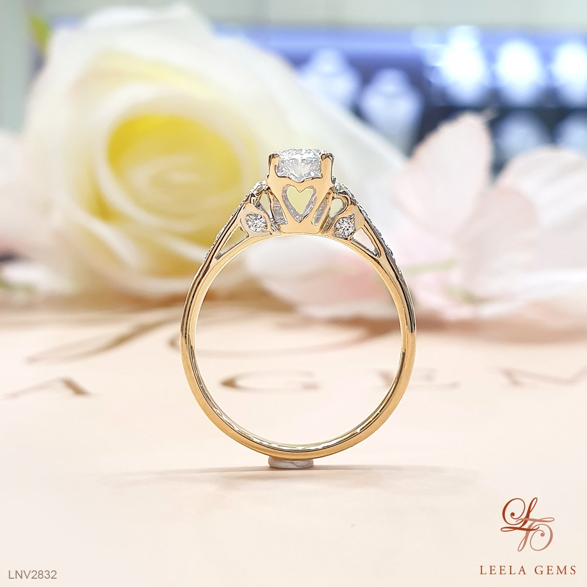 Old European Cut Engagement Ring, Solitaire with Antique Diamond set in  Yellow Gold Filigree Pierced Setting. - Addy's Vintage