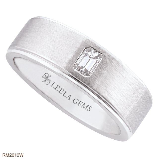 Man's Emerald Cut Diamond Ring