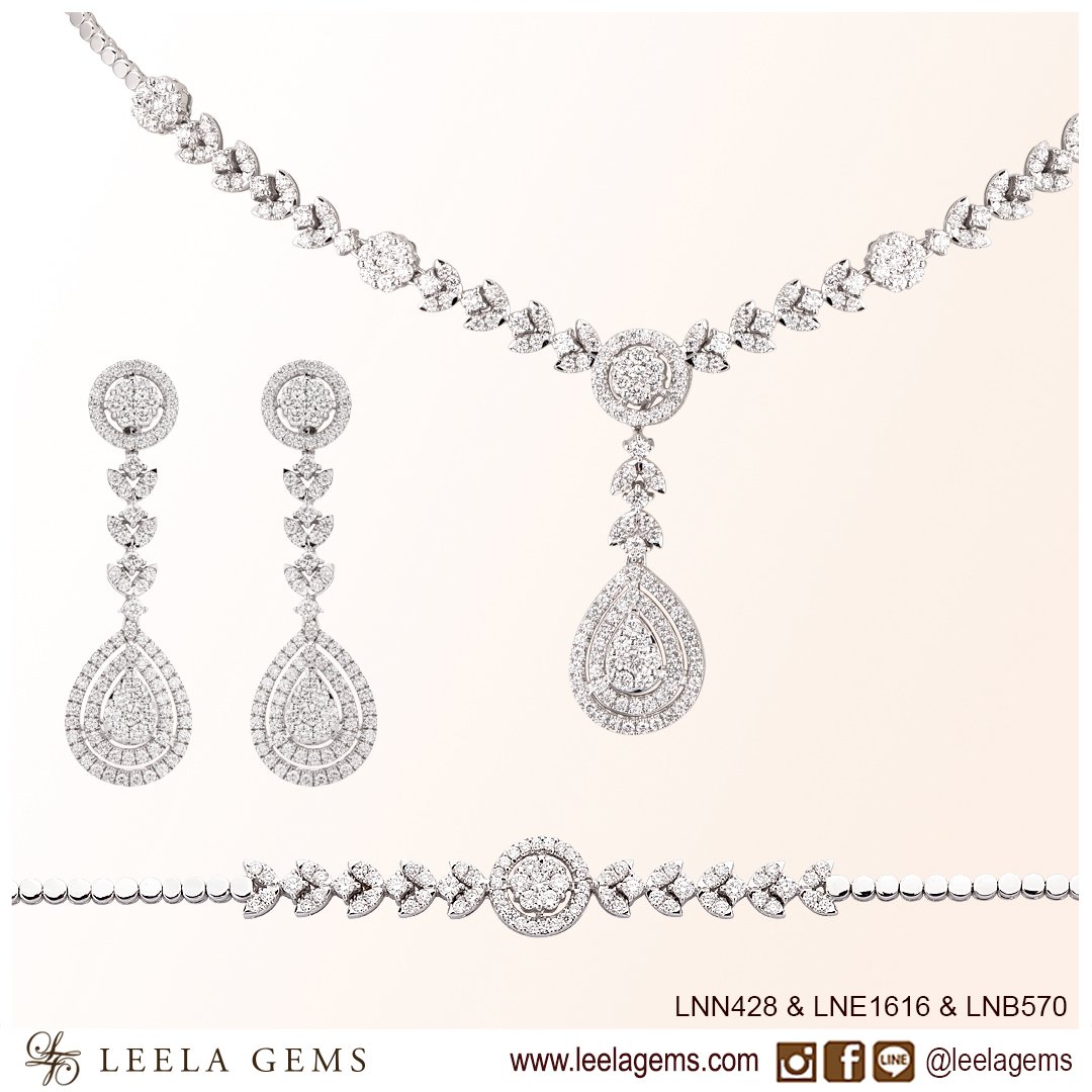  Diamond Necklace , Earrings and Bracelets