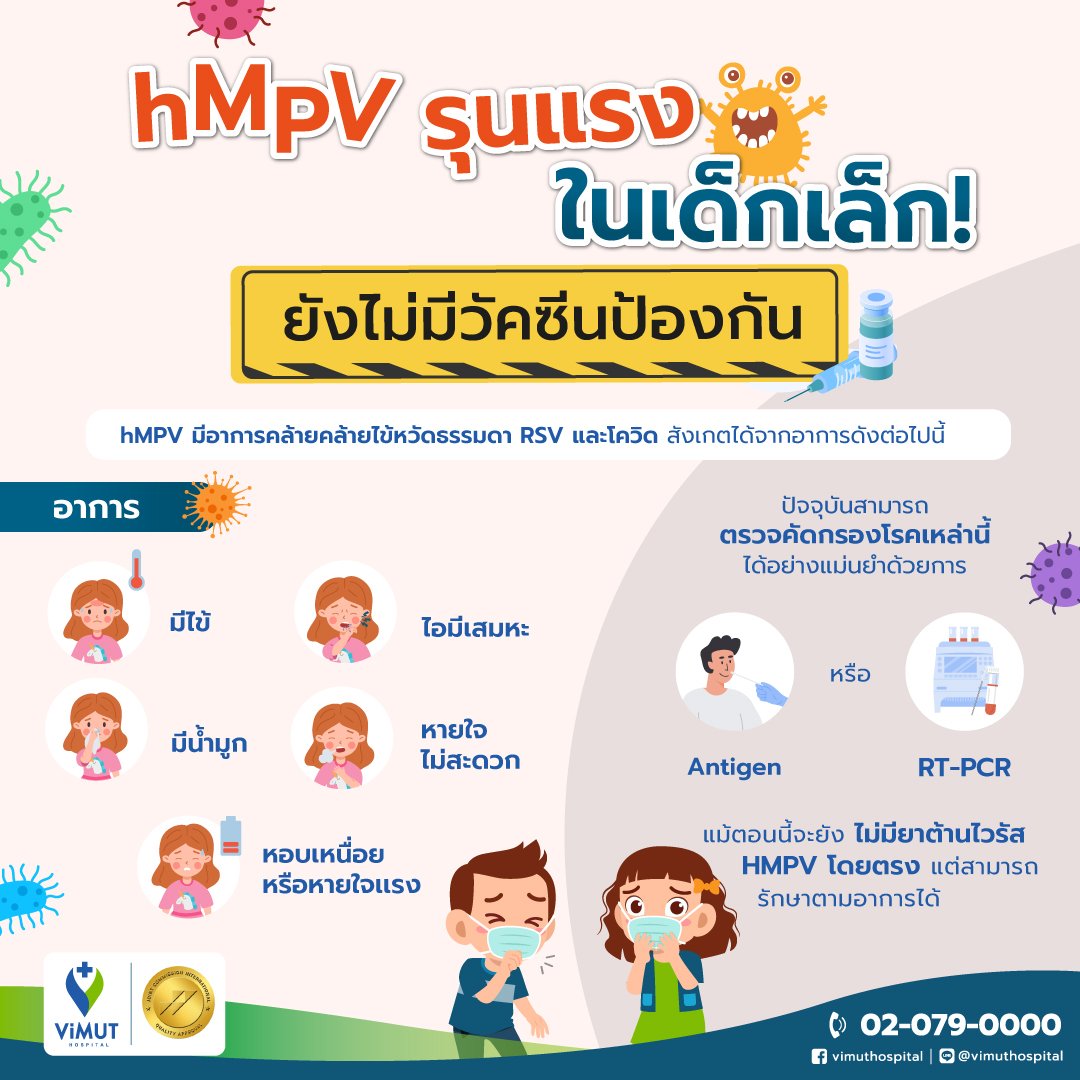 hMPV ไม่ใช่โรคใหม่   กุมารแพทย์ ชี้ รุนแรงในเด็กเล็ก เสี่ยงปอดอักเสบกว่าผู้ใหญ่