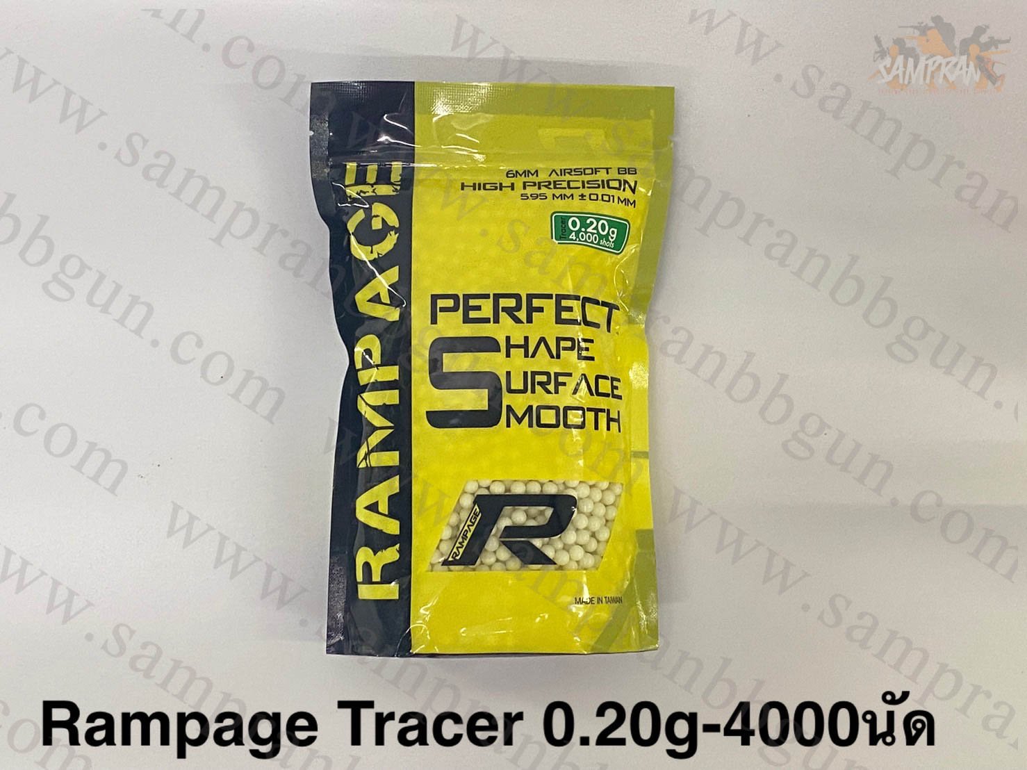 ลูกเรืองแสง Tracer​ สีเขียว RAMPAGE​ 0.20g(4000นัด) made in taiwan