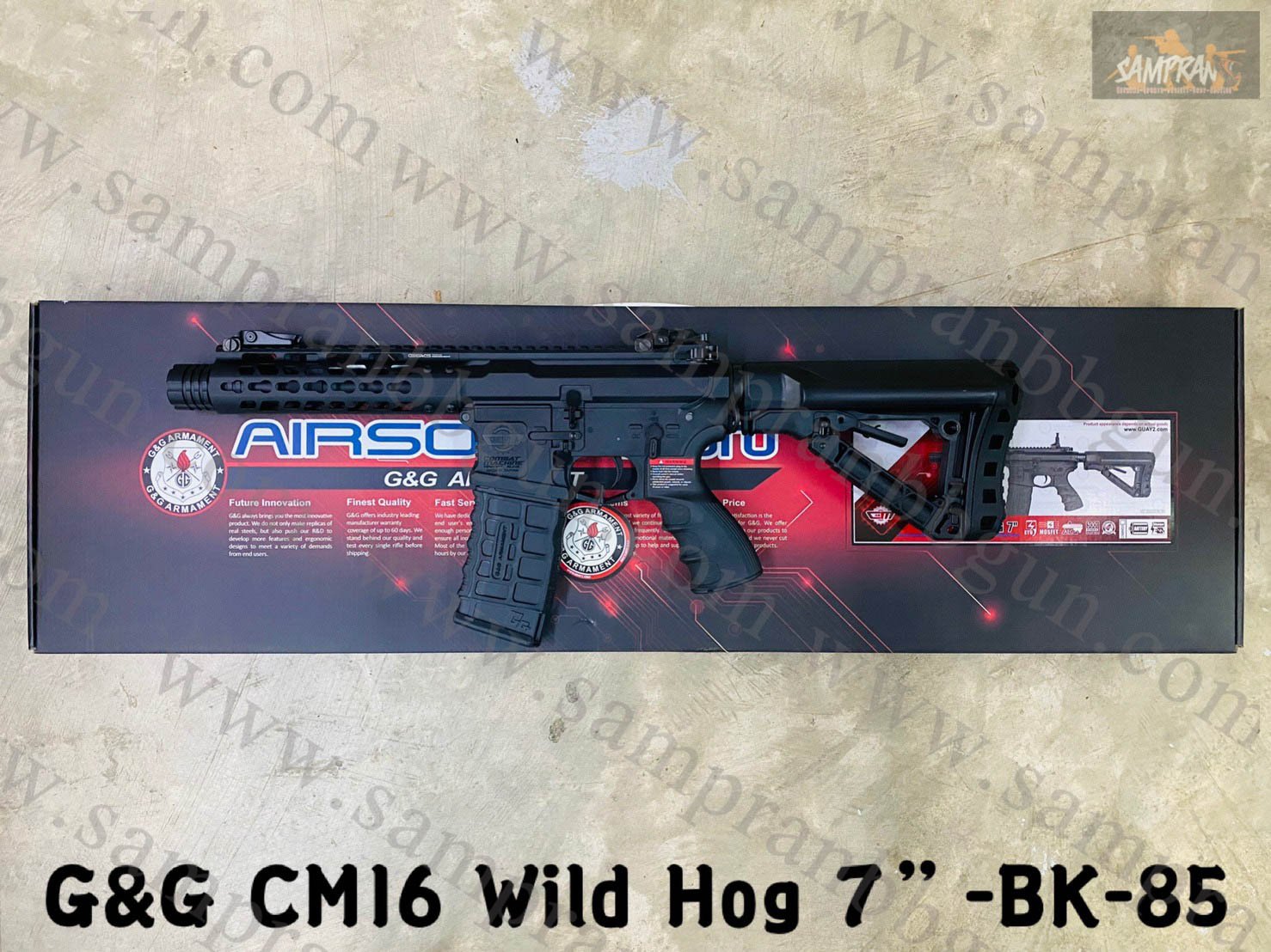 G&G CM16 Wild Hog Keymod Rail 7" Airsoft AEG Black