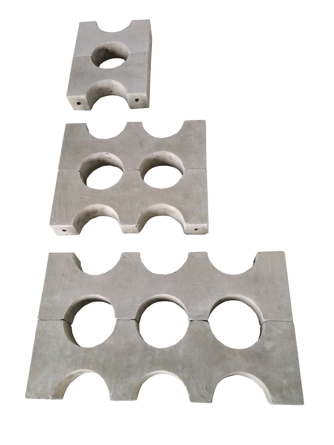 หวีคอนกรีตรองท่อ HDPE มาตราฐานการไฟฟ้า แคล้มล็อคท่อ HDPE (HDPE Spacer Block, Concrete Spacer Block for HDPE, Duct Bank Concrete Spacers) (Concrete Spacer Block for 63,140 mm HDPE Conduct)