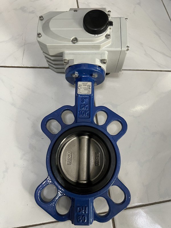 3" วาล์วปีกผีเสื้อ (Wafer type butterfly valve DN80 ประกอบมอเตอร์วาล์วไฟฟ้า