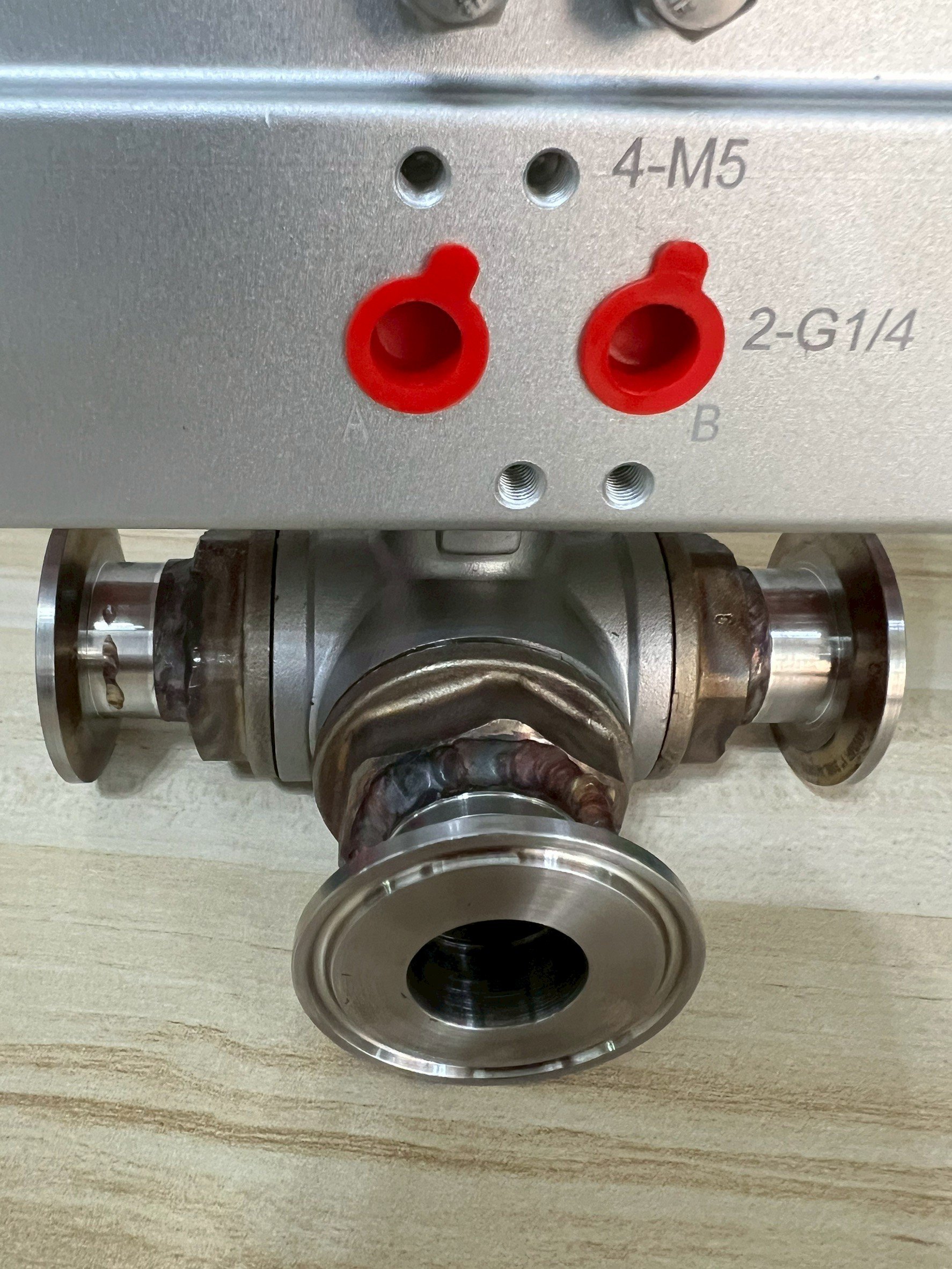 Ferrule DN25 3 way T port DIRECT MOUNTING for ferrule clamp Pneumatic Actuator RATDA52 