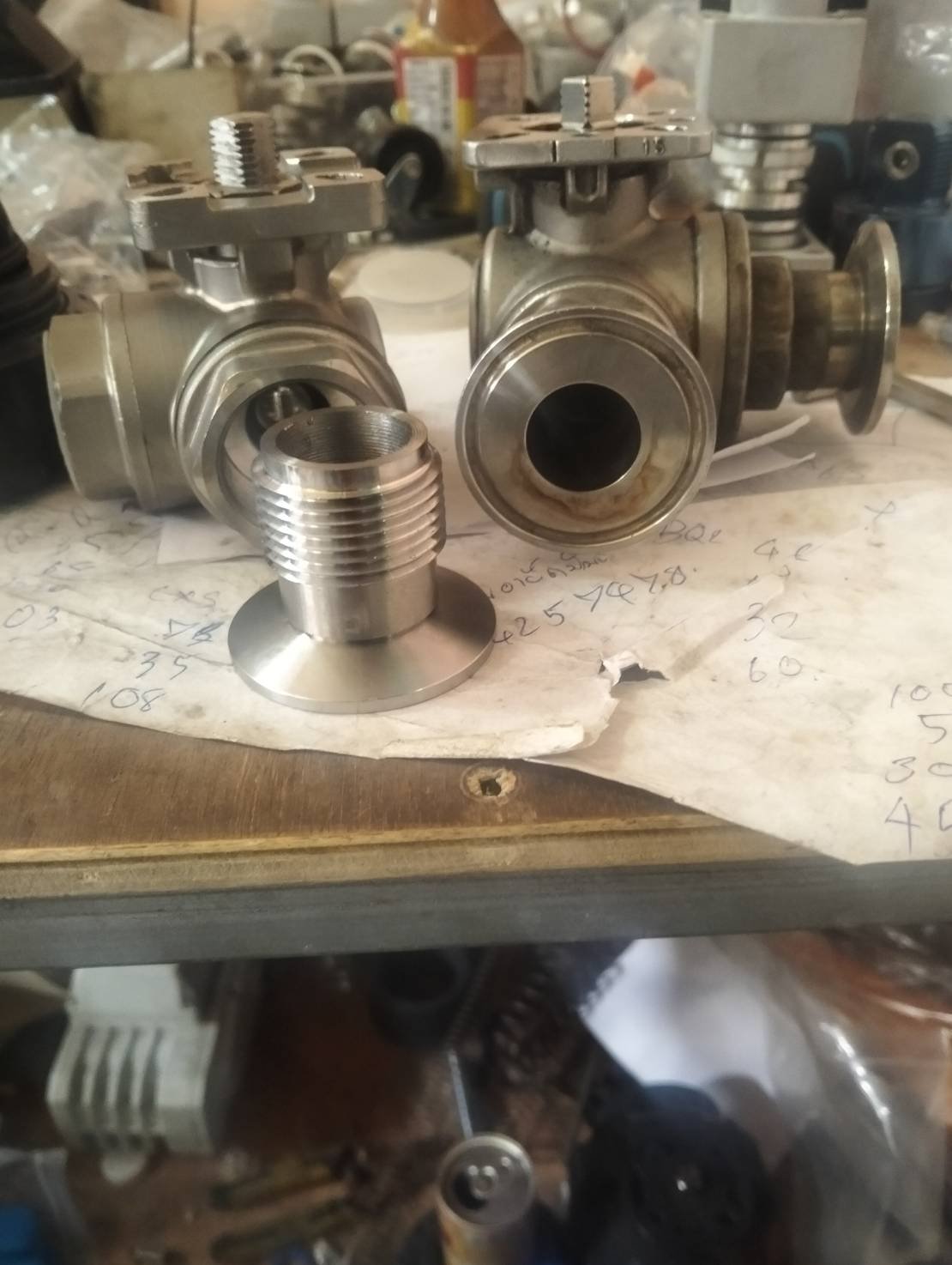 Ferrule DN25 3 way T port DIRECT MOUNTING for ferrule clamp Pneumatic Actuator RATDA52 