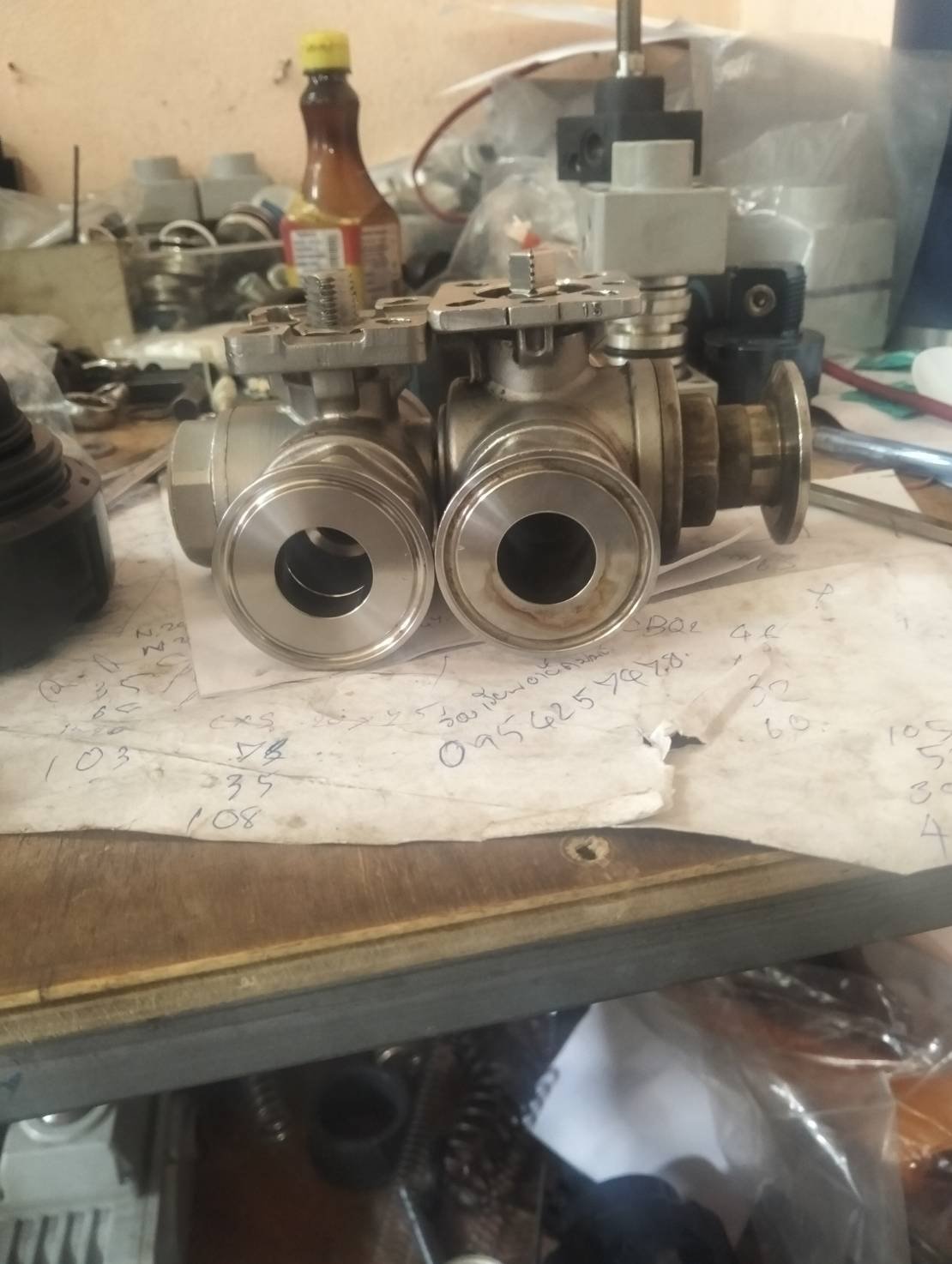 Ferrule DN25 3 way T port DIRECT MOUNTING for ferrule clamp Pneumatic Actuator RATDA52 