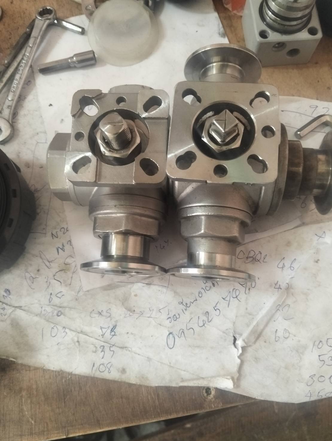 Ferrule DN25 3 way T port DIRECT MOUNTING for ferrule clamp Pneumatic Actuator RATDA52 