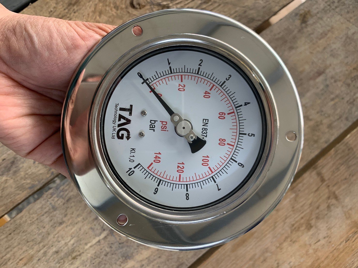 เกจวัดความดัน TAG ย่านวัด 0-10Bar (0-140psi)