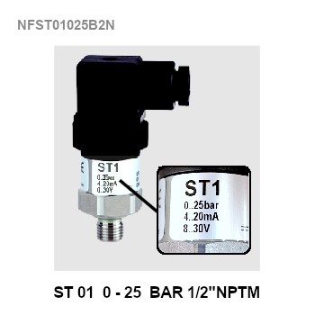 0-25 Bar port 1/2"NPT Output 4-20mA