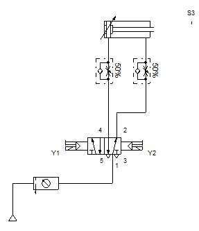ใบงานที่ 6 Main valve Double Coli 5/2 ไปด้วยสวิทช์ปุ่มกด และกลับด้วยรีดสวิตซ์ (Reed switch)