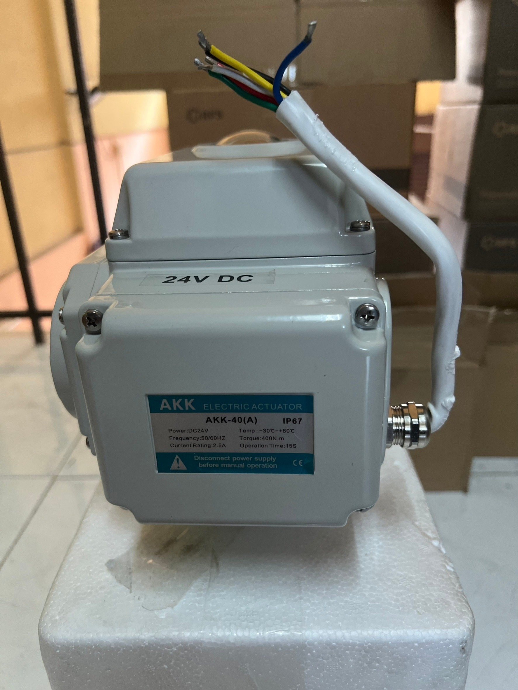 AKK40 มอเตอร์ขับวาล์วไฟฟ้า แรงบิด 400 (นิวตัน-เมตร) Analog input 4-20ma Power Supply 24VDC