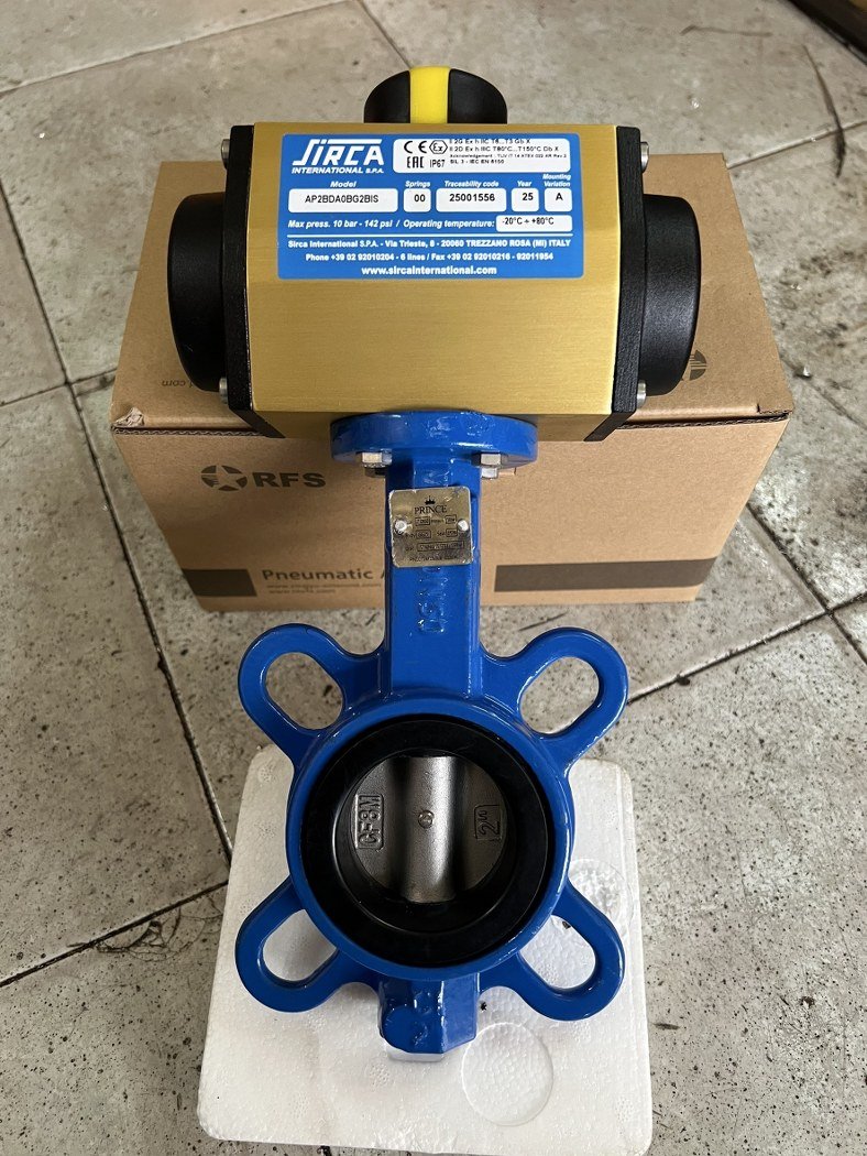 2" บัตเตอร์ฟลายวาล์ว ประกอบ หัวขับลม SIRCA AP02 โซลินอยด์วาล์ว SDPC 4M310-08