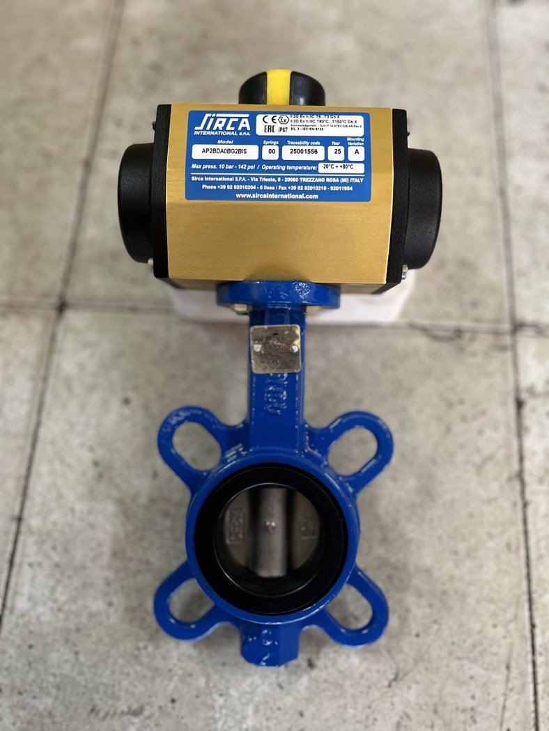 2" บัตเตอร์ฟลายวาล์ว ประกอบ หัวขับลม SIRCA AP02 โซลินอยด์วาล์ว SDPC 4M310-08