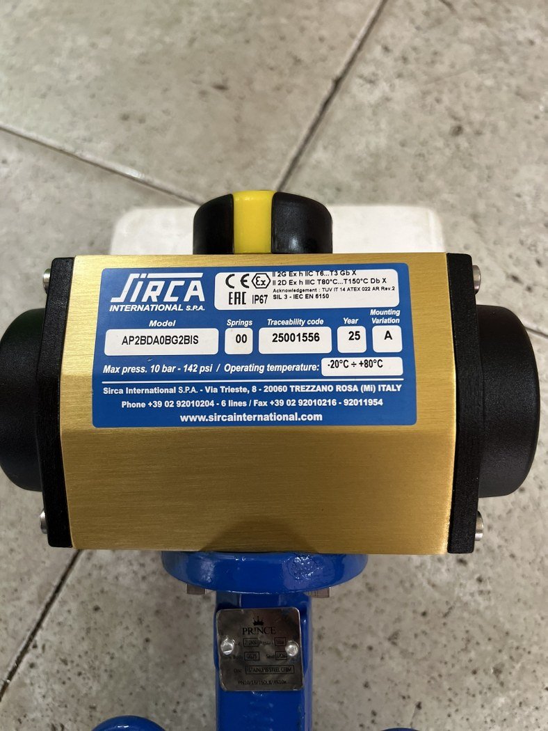 2" บัตเตอร์ฟลายวาล์ว ประกอบ หัวขับลม SIRCA AP02 โซลินอยด์วาล์ว SDPC 4M310-08