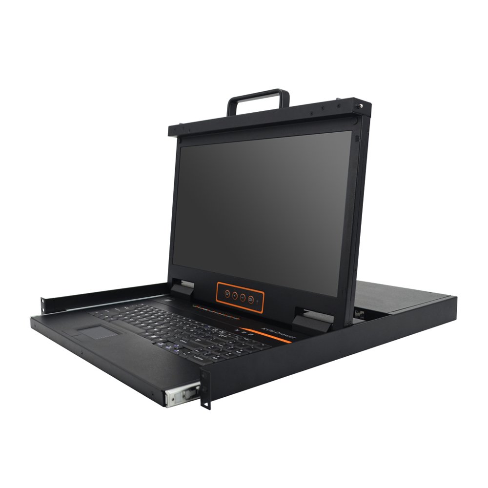 HT2808 : Kinan 18.5” 8 Port CAT5 LCD KVM over IP Switch 1-Local / 1-Remote Access