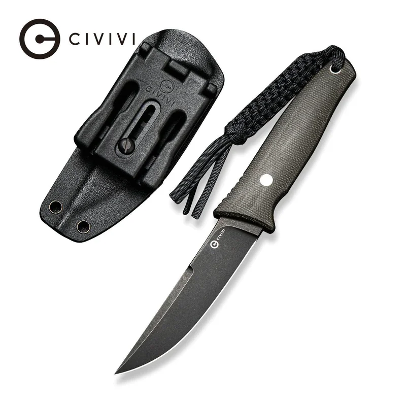 CIVIVI Tamashii Fixed Blade Knife Micarta Handle (4.07" D2 Blade) C19046-4