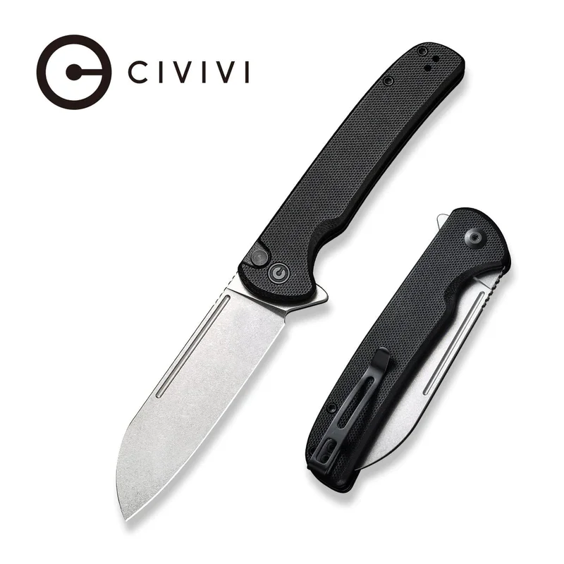 CIVIVI Chevalier Flipper & Button Lock Knife G10 Handle (3.46" 14C28N Blade) C20022-1